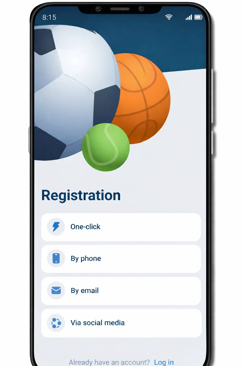 Daftar cepat 1xBet sekali klik di ponsel